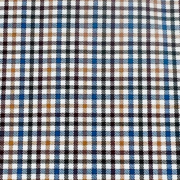 Peter Millar Shirt XL Anderson Blue Tattersall Button Up Shirt Check Black Tan - Picture 7 of 9